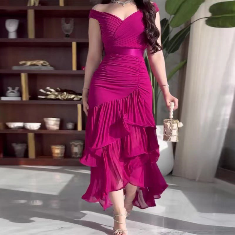 Sleeveless Pleated Chiffon Dress