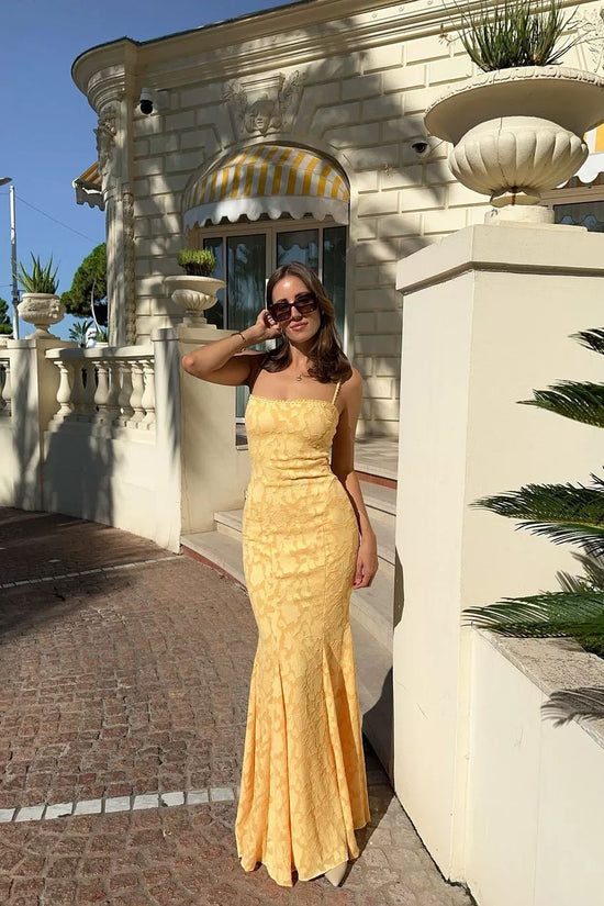 Slim Fit Lace Jacquard Fishtail Dress
