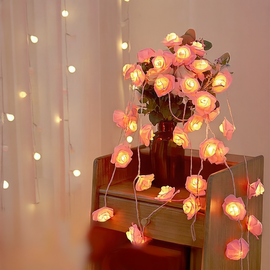 LED Rose Flower String Lights for Home Decoration