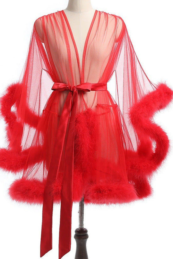 See-through mesh sex underwear seduces MAO MAO's pajamas
