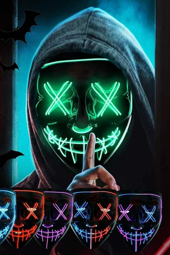 LED Glow V-Shaped Halloween Mask