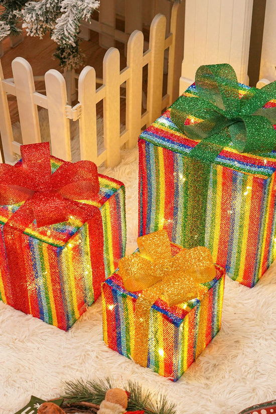 Christmas Gift Box Color Light Decor
