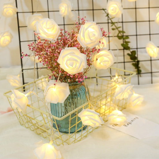 LED Rose Flower String Lights for Home Decoration