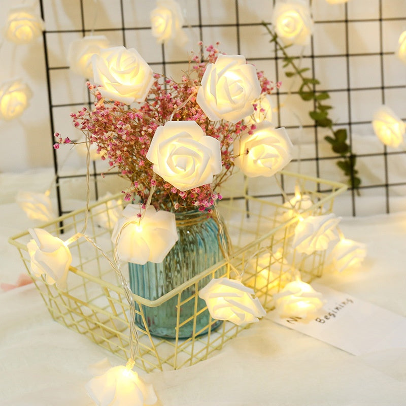 LED Rose Flower String Lights for Home Decoration