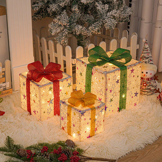 Christmas Gift Box Color Light Decor