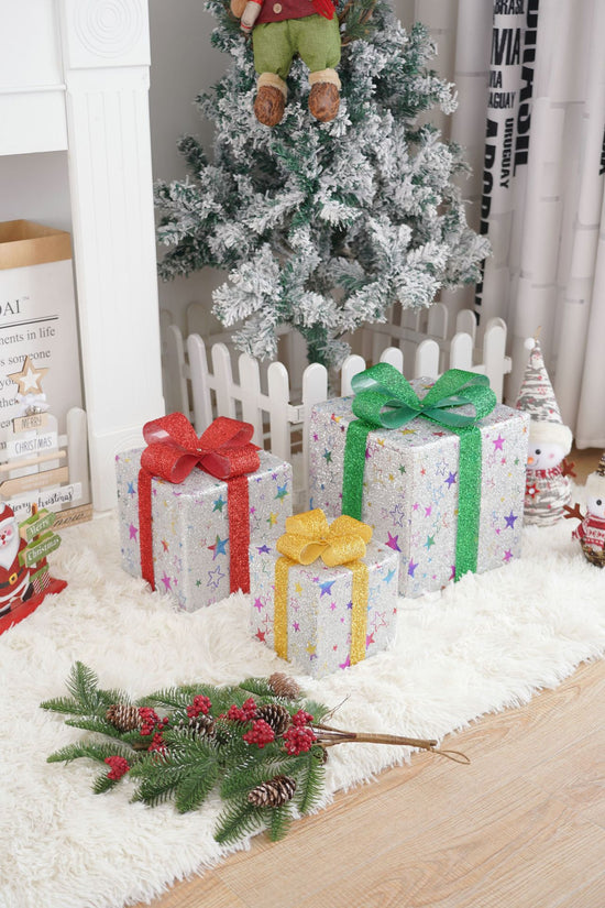 Christmas Gift Box Color Light Decor