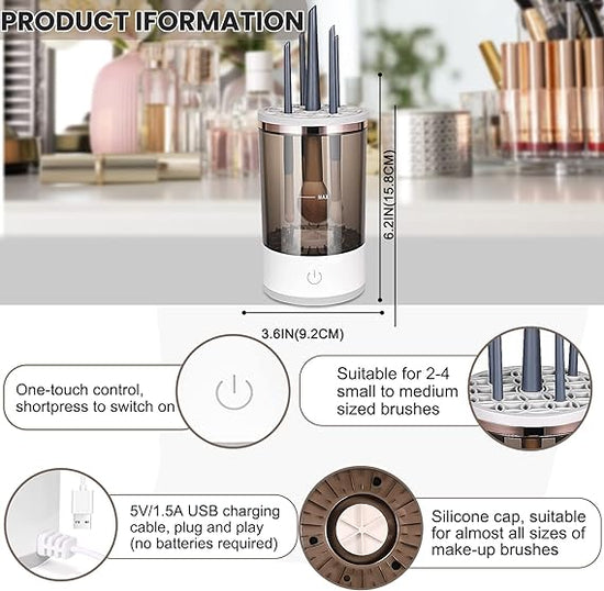 Automatic Electric Makeup Brush Cleaner Dryer Device for Hygienic Application