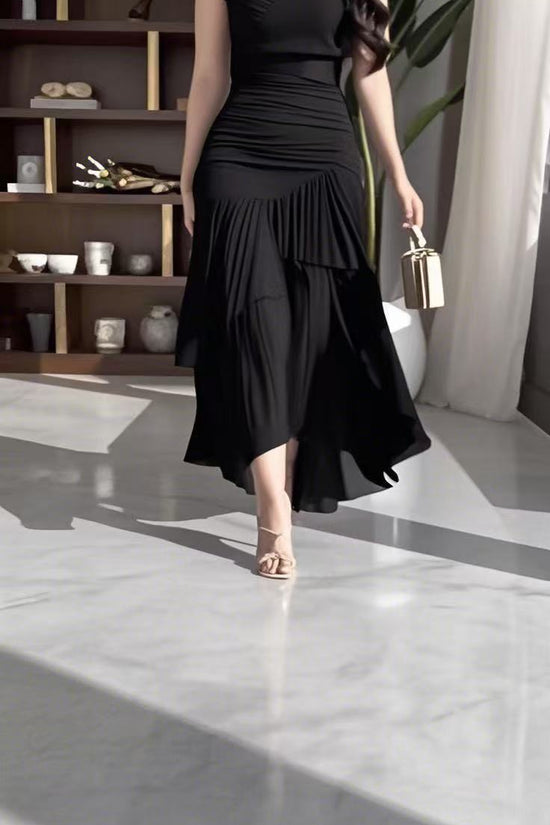 Sleeveless Pleated Chiffon Dress