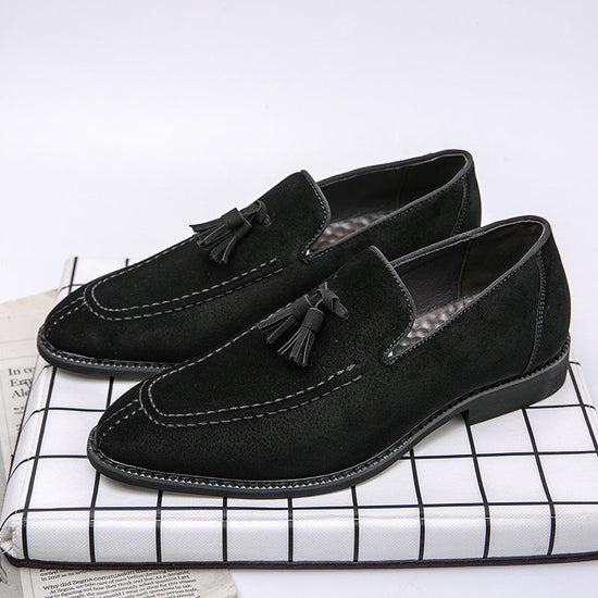 Men's Suede Pointed Toe Slip-On Dress Shoes