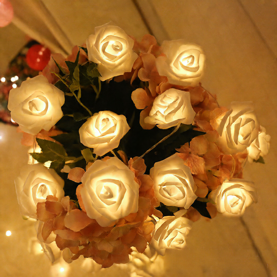 LED Rose Flower String Lights for Home Decoration