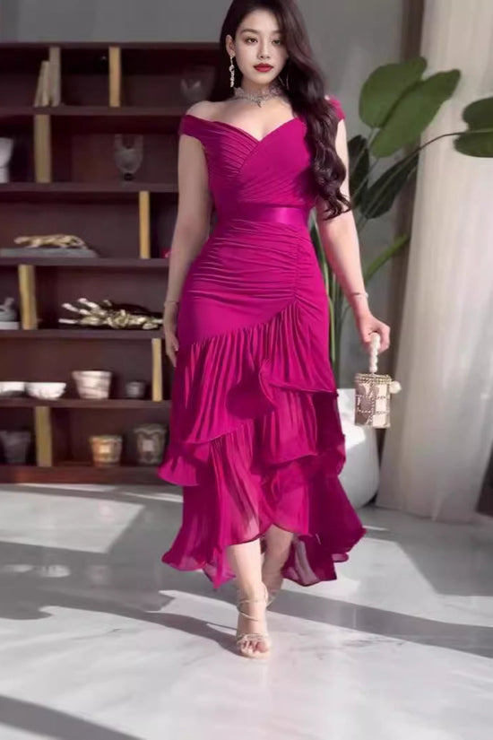 Sleeveless Pleated Chiffon Dress
