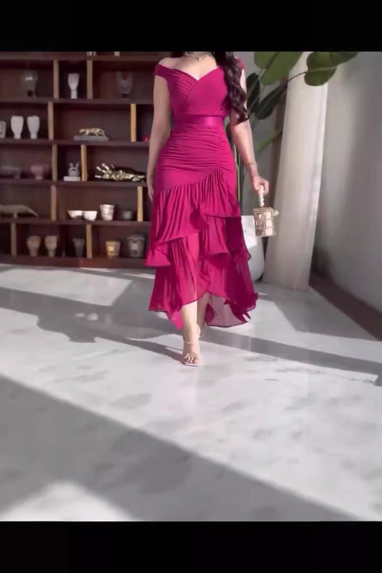 Sleeveless Pleated Chiffon Dress